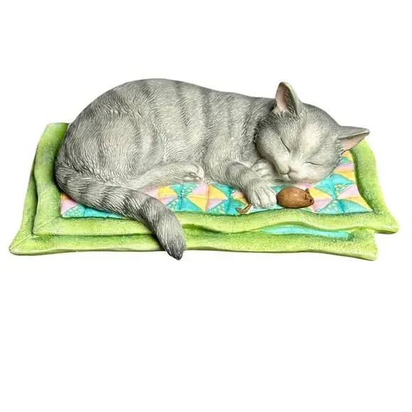 Lenox figurine Cat Nap sleeping kitty Sweet Kitties Collection 4” cat and mouse - Picture 1 of 10